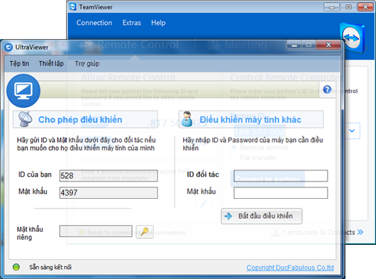 UltraViewer và TeamViewer