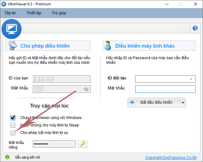 bật máy tính từ xa qua ultraviewer
