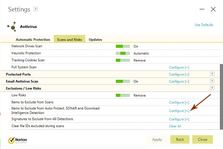 Bấm vào nút Configure