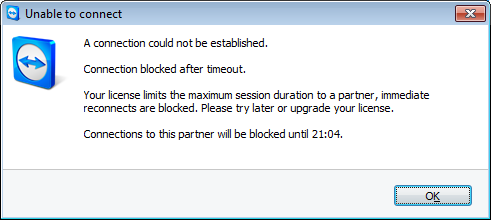 TeamViewer unable to connect