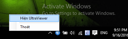 UltraViewer nằm ở khay hệ thống (System tray)
